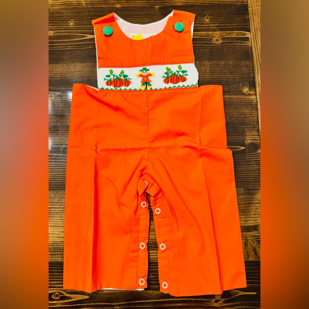 Babeeni Smocked Orange Pumpkin Boys‎ Longall